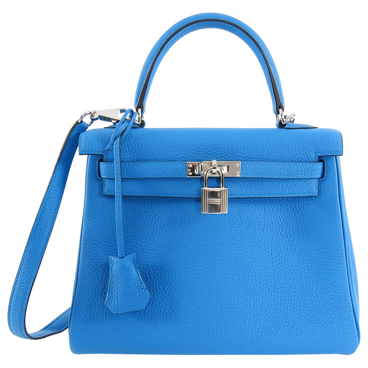 Hermes 25 cm Kelly Palladium HW Togo Leather in Zanzibar Blue