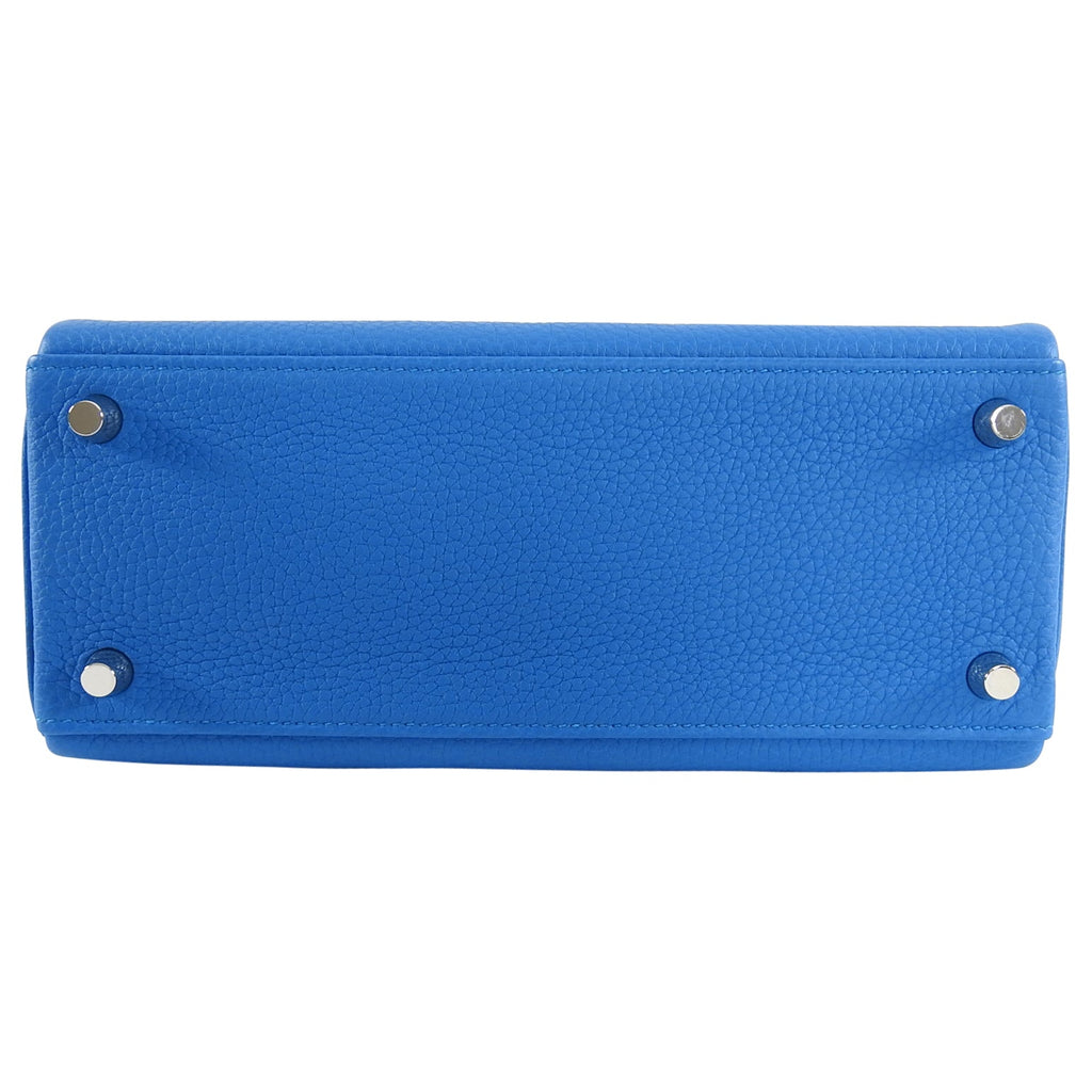 Hermes 25 cm Kelly Palladium HW Togo Leather in Zanzibar Blue