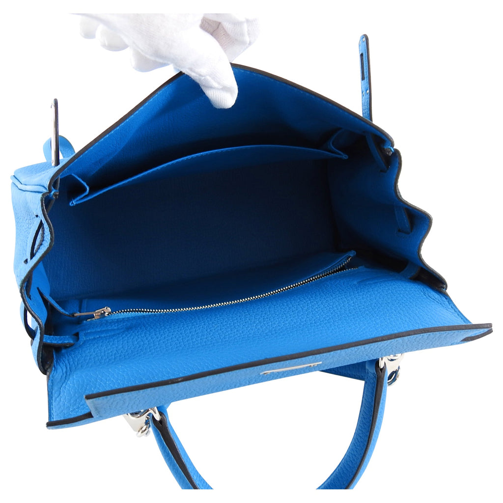 Hermes 25 cm Kelly Palladium HW Togo Leather in Zanzibar Blue