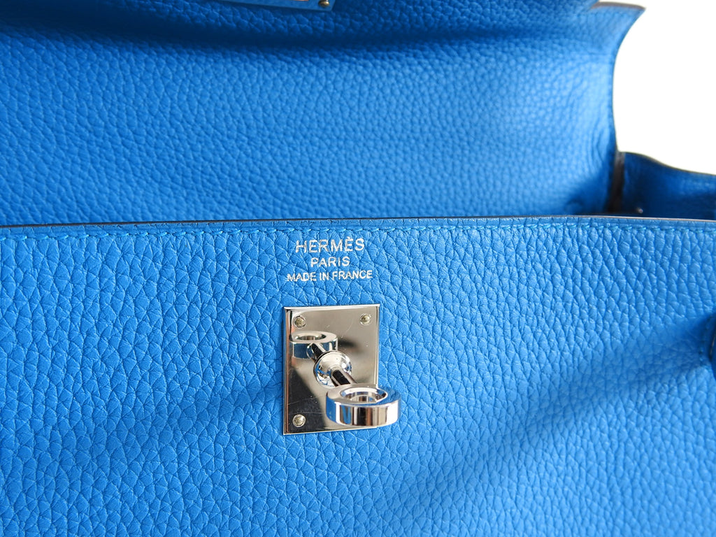 Hermes 25 cm Kelly Palladium HW Togo Leather in Zanzibar Blue