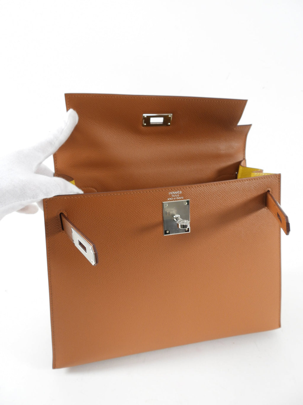 Hermes Kelly II Sellier 28 Epsom PHW Gold / Ambre Bicolor