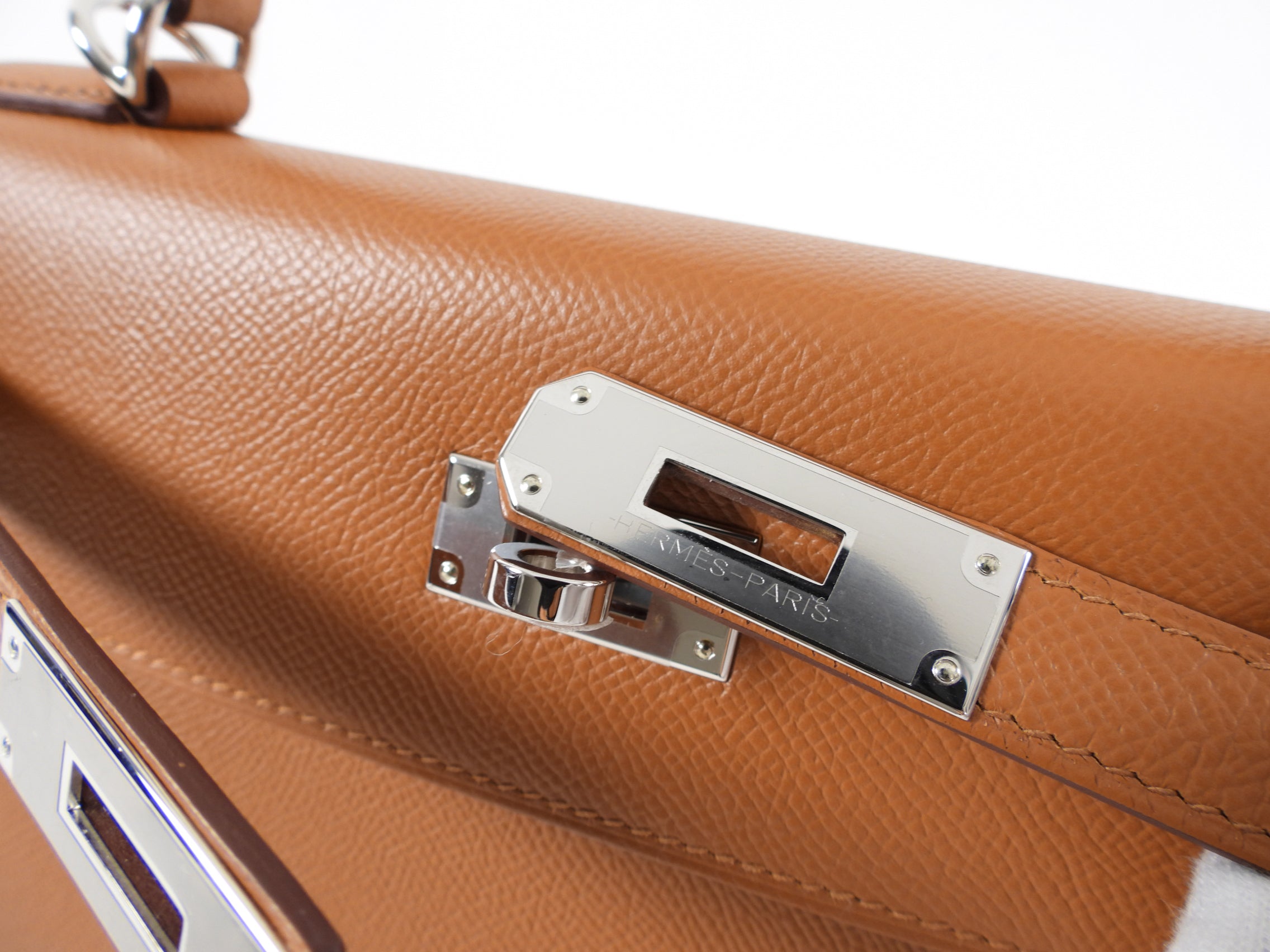 Hermes Kelly II Sellier 28 Epsom PHW Gold / Ambre Bicolor