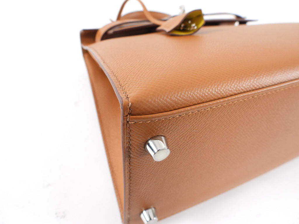 Hermes Kelly II Sellier 28 Epsom PHW Gold / Ambre Bicolor