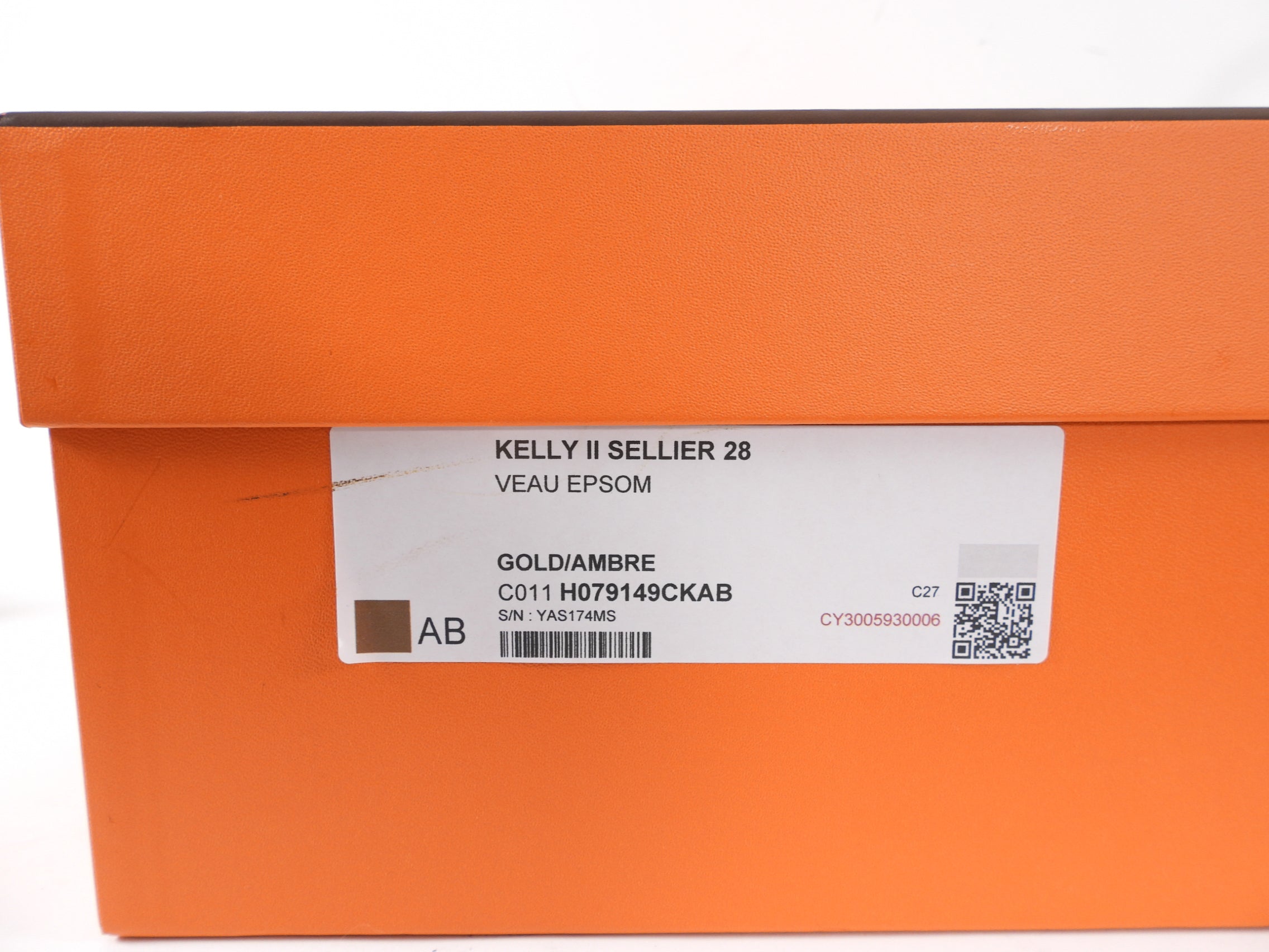 Hermes Kelly II Sellier 28 Epsom PHW Gold / Ambre Bicolor