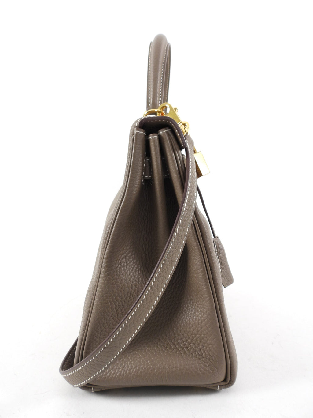 Hermes Kelly II 28 Retourne Clemence Etoupe GHW Bag - Full Set 2021