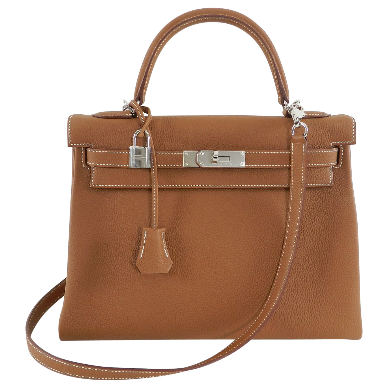 Hermes Kelly II Retourne 32 Gold Togo Palladium Hardware Bag