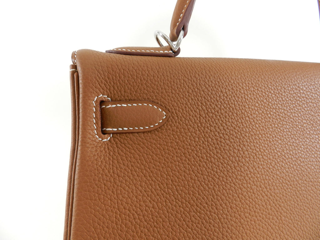 Hermes Kelly II Retourne 32 Gold Togo Palladium Hardware Bag
