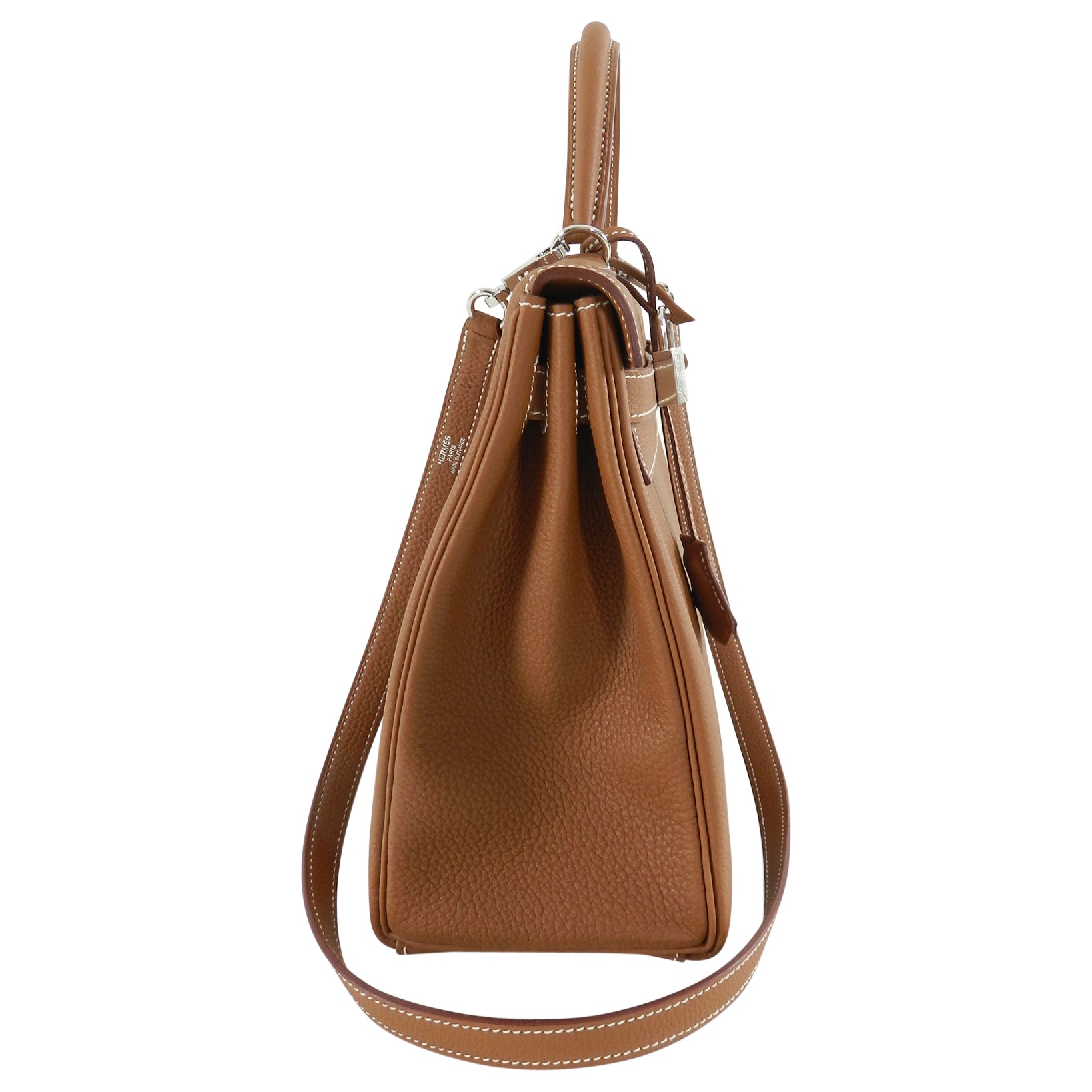 Hermes Kelly II Retourne 32 Gold Togo Palladium Hardware Bag