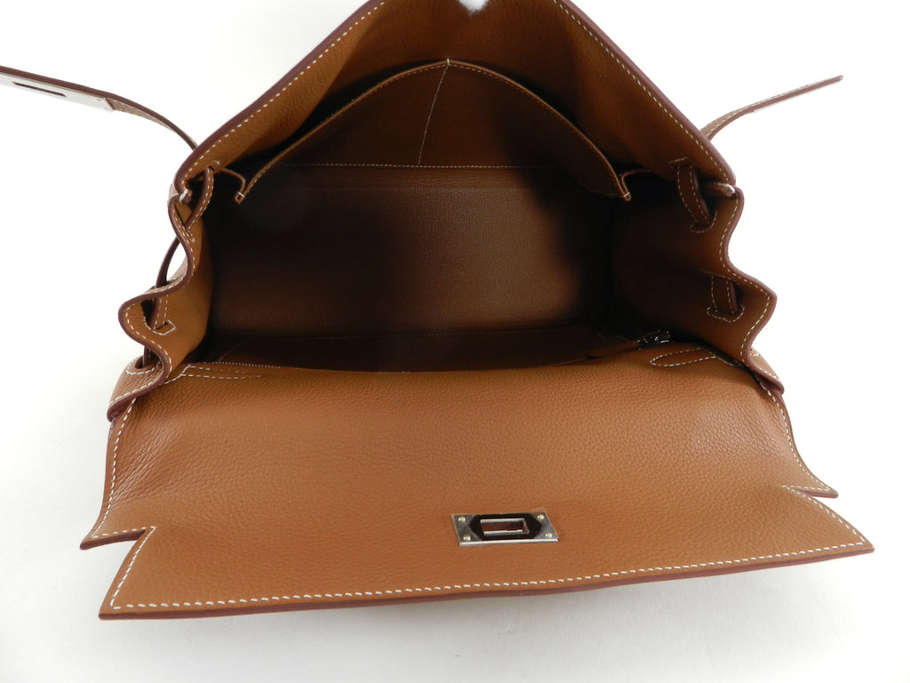 Hermes Kelly II Retourne 32 Gold Togo Palladium Hardware Bag