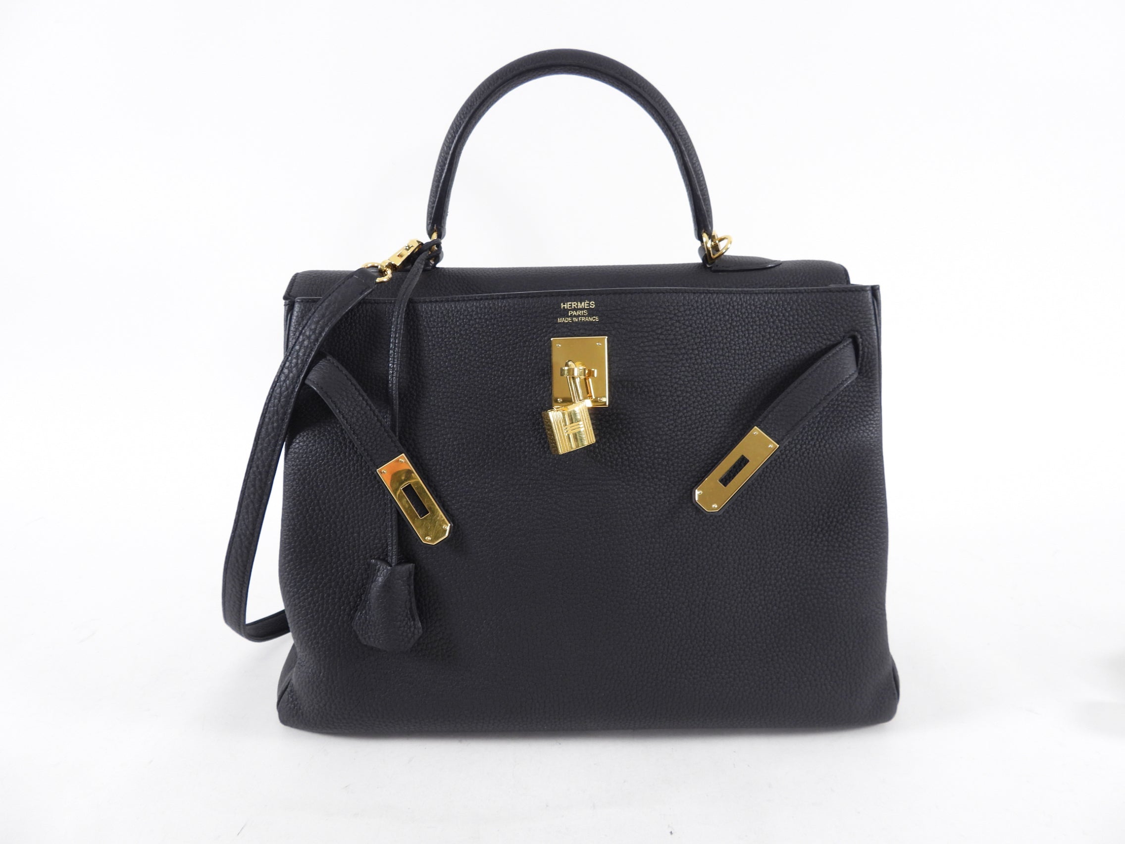 Hermes Kelly II Retourne Bag 35cm Black Togo GHW
