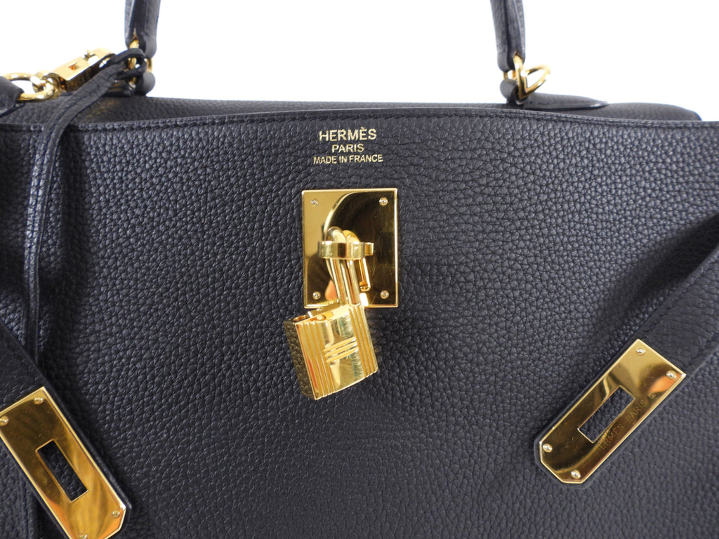 Hermes Kelly II Retourne Bag 35cm Black Togo GHW