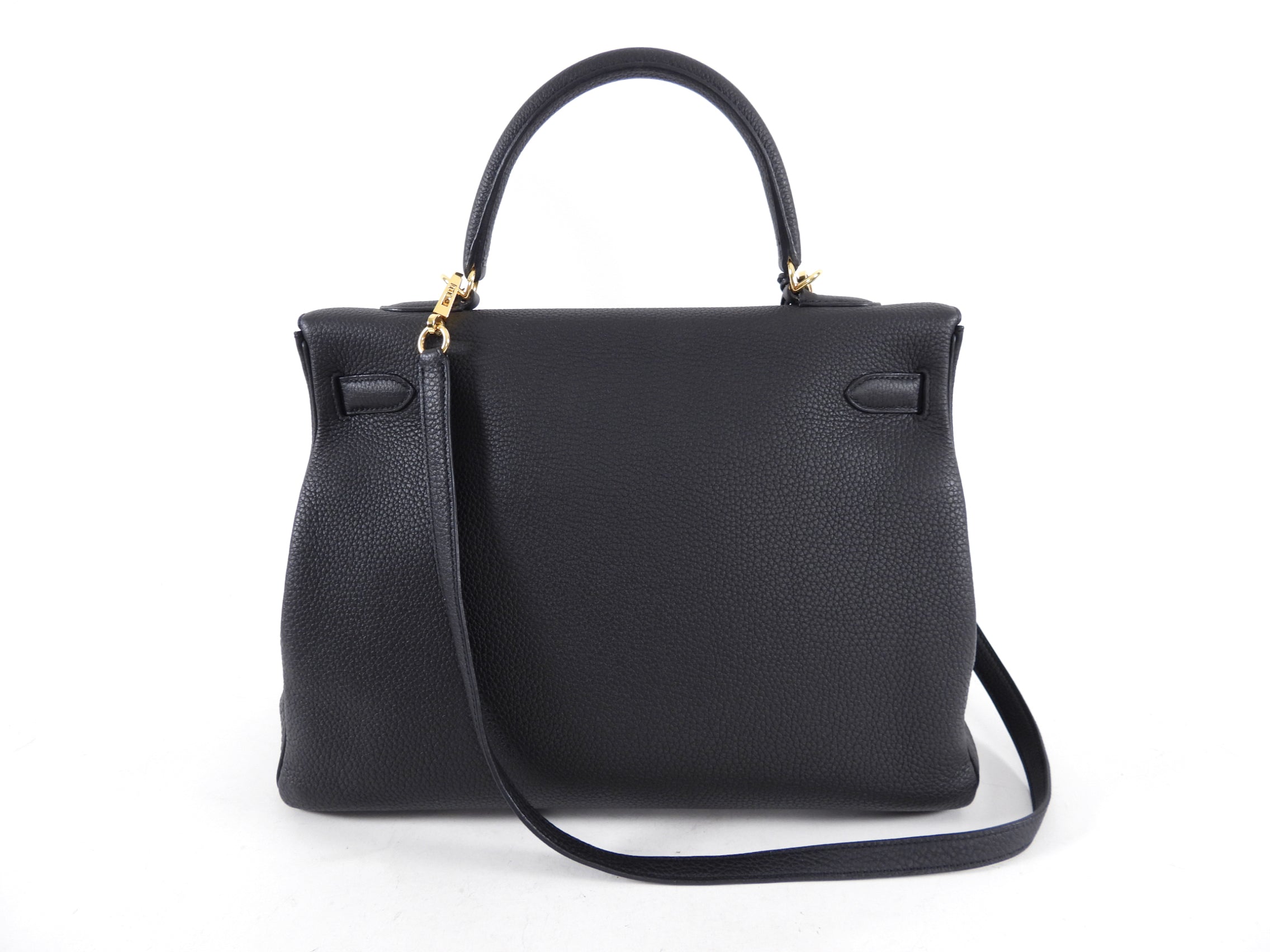 Hermes Kelly II Retourne Bag 35cm Black Togo GHW