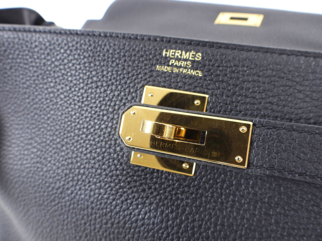 Hermes Kelly II Retourne Bag 35cm Black Togo GHW