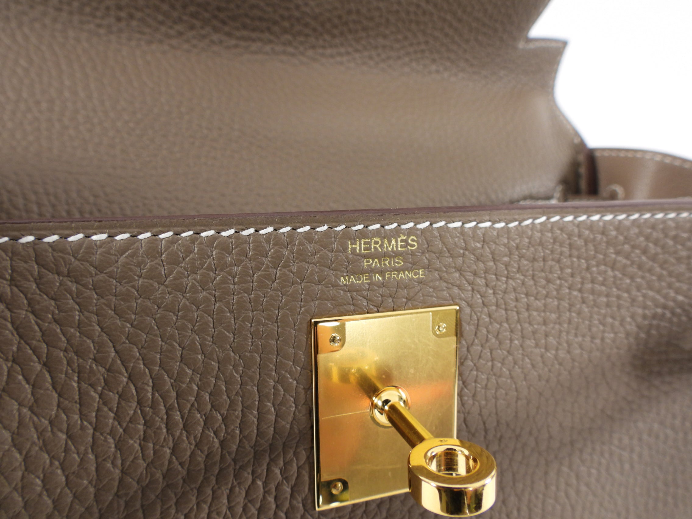 Hermes Kelly II 28 Retourne Clemence Etoupe GHW Bag - Full Set 2021