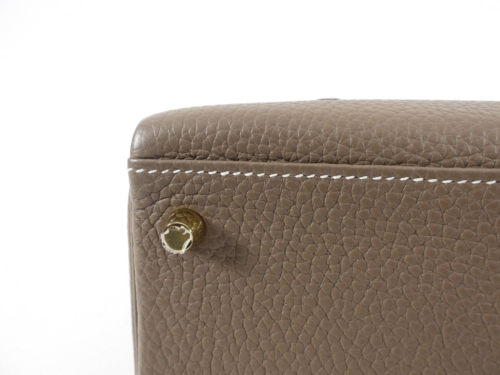 Hermes Kelly II 28 Retourne Clemence Etoupe GHW Bag - Full Set 2021