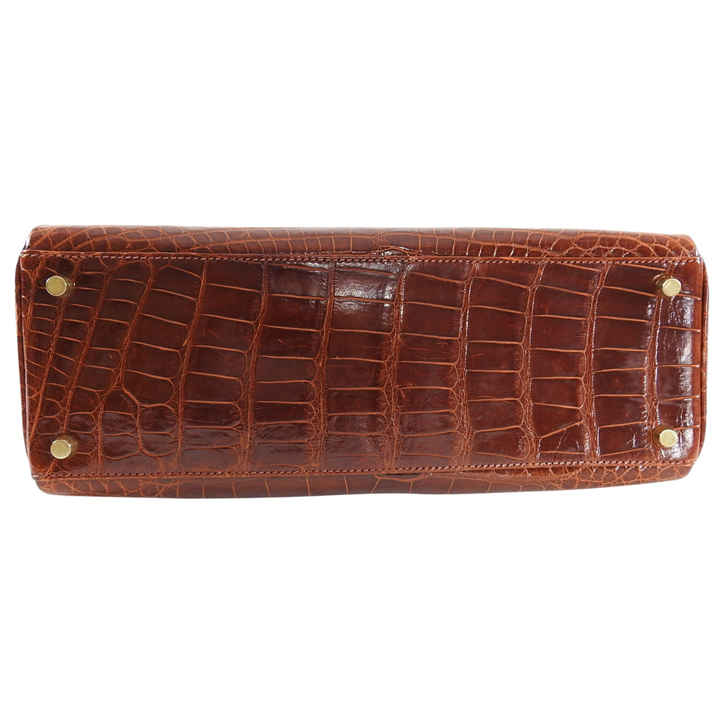 Hermes Vintage Etrusque Alligator Kelly 32 cm Gold Hardware