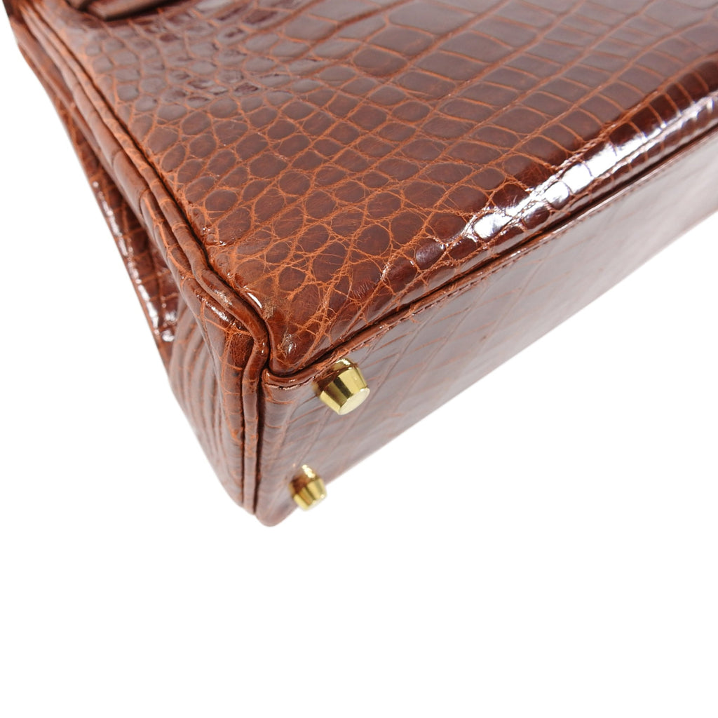 Hermes Vintage Etrusque Alligator Kelly 32 cm Gold Hardware