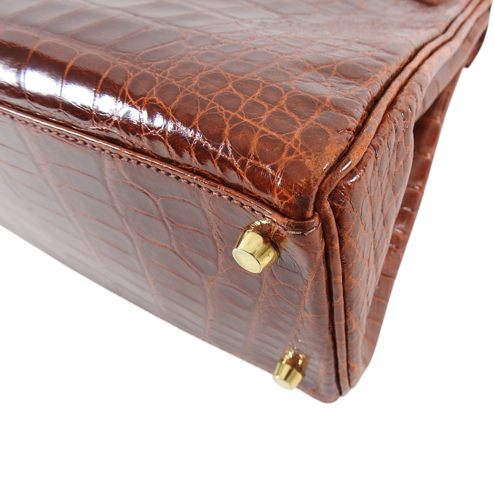 Hermes Vintage Etrusque Alligator Kelly 32 cm Gold Hardware