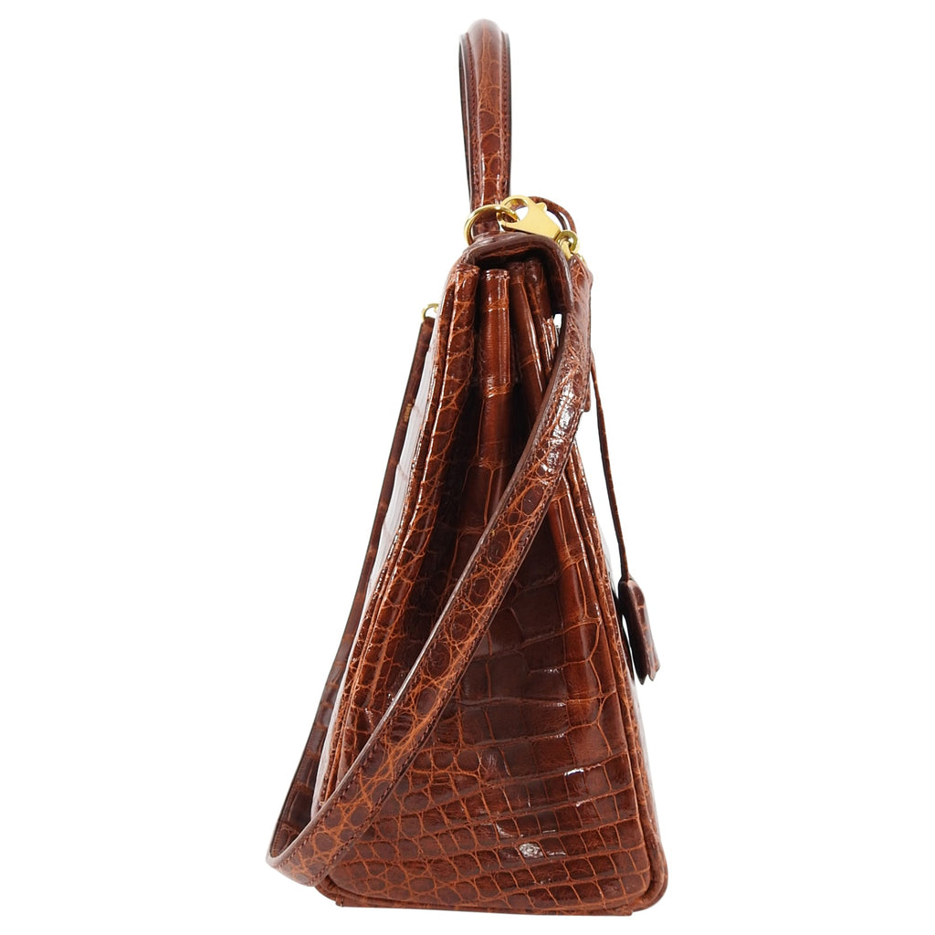 Hermes Vintage Etrusque Alligator Kelly 32 cm Gold Hardware