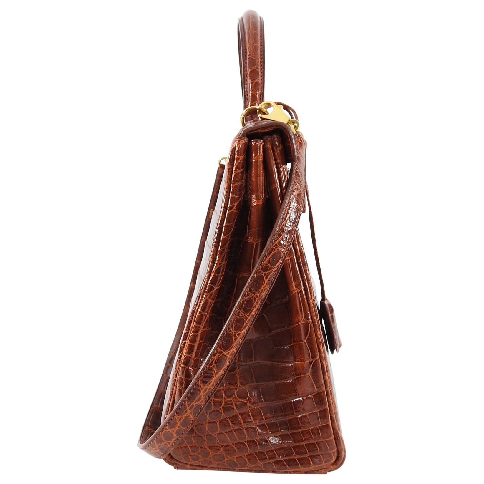 Hermes Vintage Etrusque Alligator Kelly 32 cm Gold Hardware