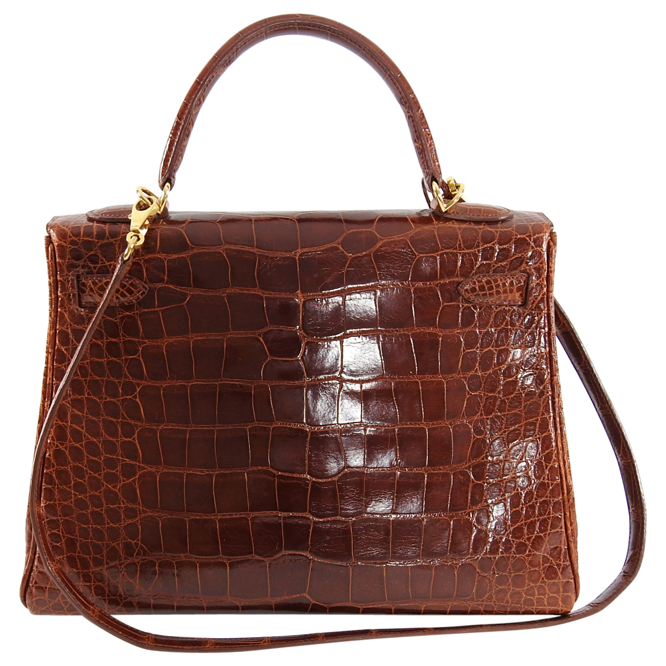 Hermes Vintage Etrusque Alligator Kelly 32 cm Gold Hardware