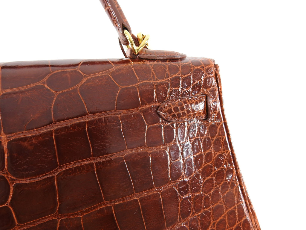 Hermes Vintage Etrusque Alligator Kelly 32 cm Gold Hardware
