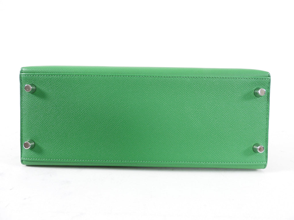 Hermes Kelly 28 Sellier Epsom Green Bamboo PHW Bag