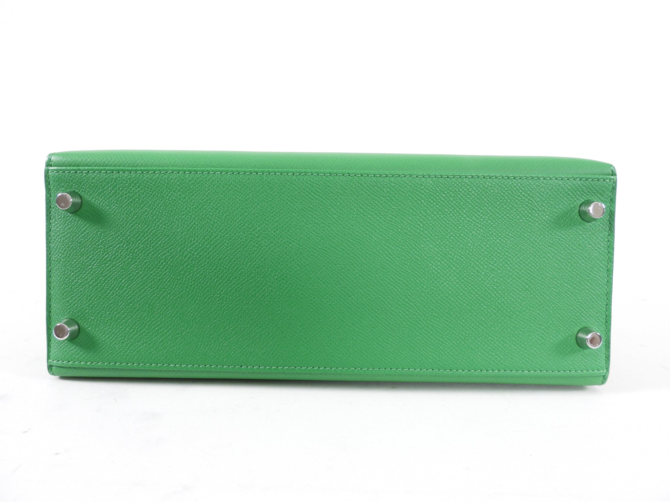 Hermes Kelly 28 Sellier Epsom Green Bamboo PHW Bag