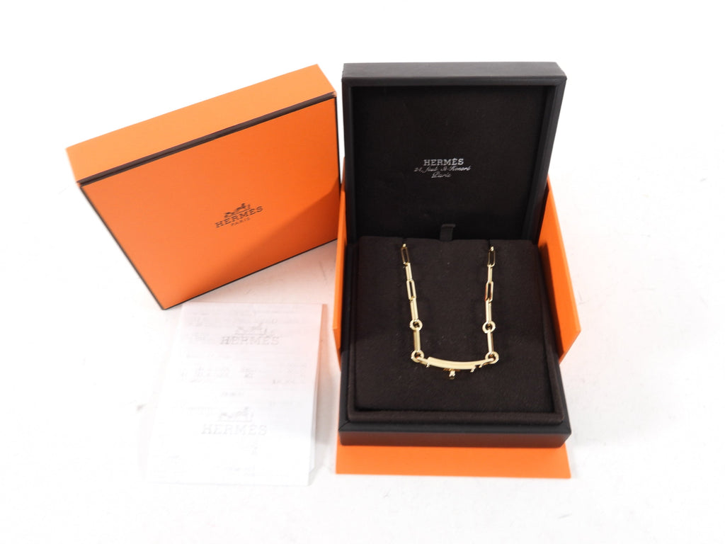 Hermes 18k Yellow Gold Kelly Choker / Double Bracelet