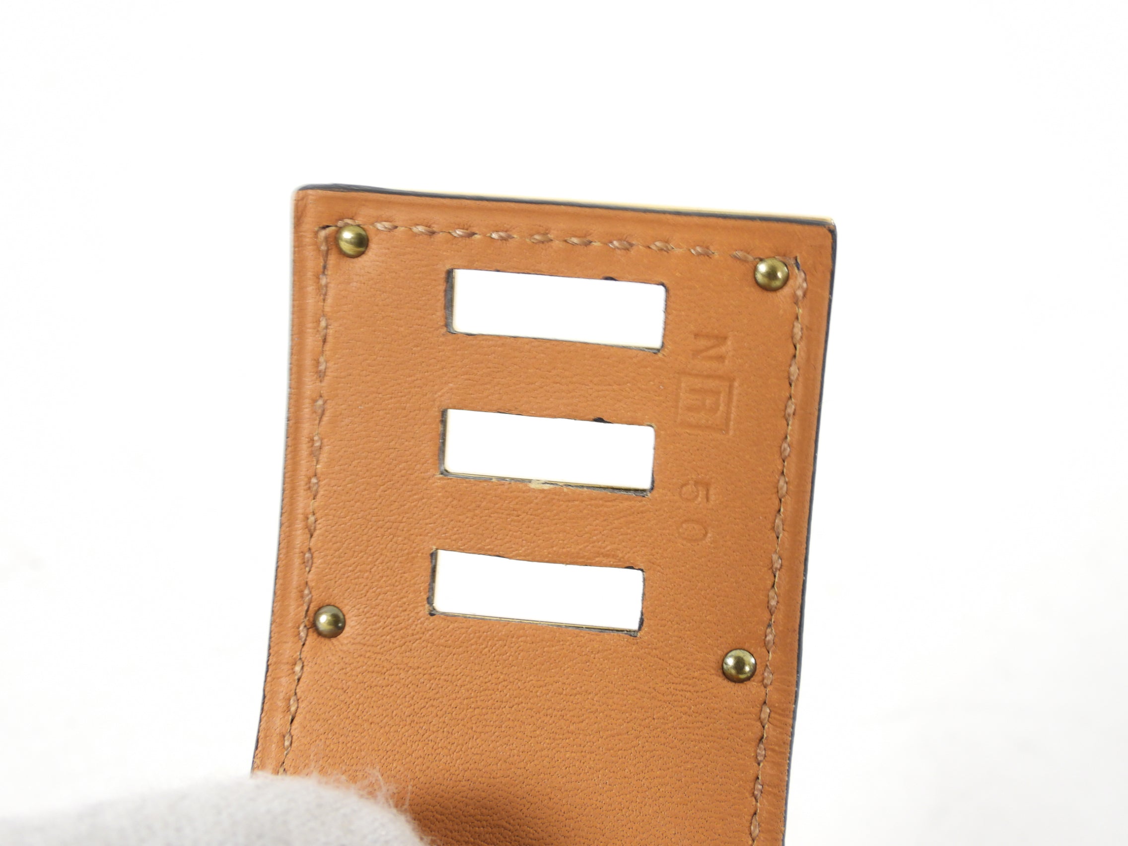 Hermes Kelly Dog Bracelet Bleu Saphir Swift Leather GHW