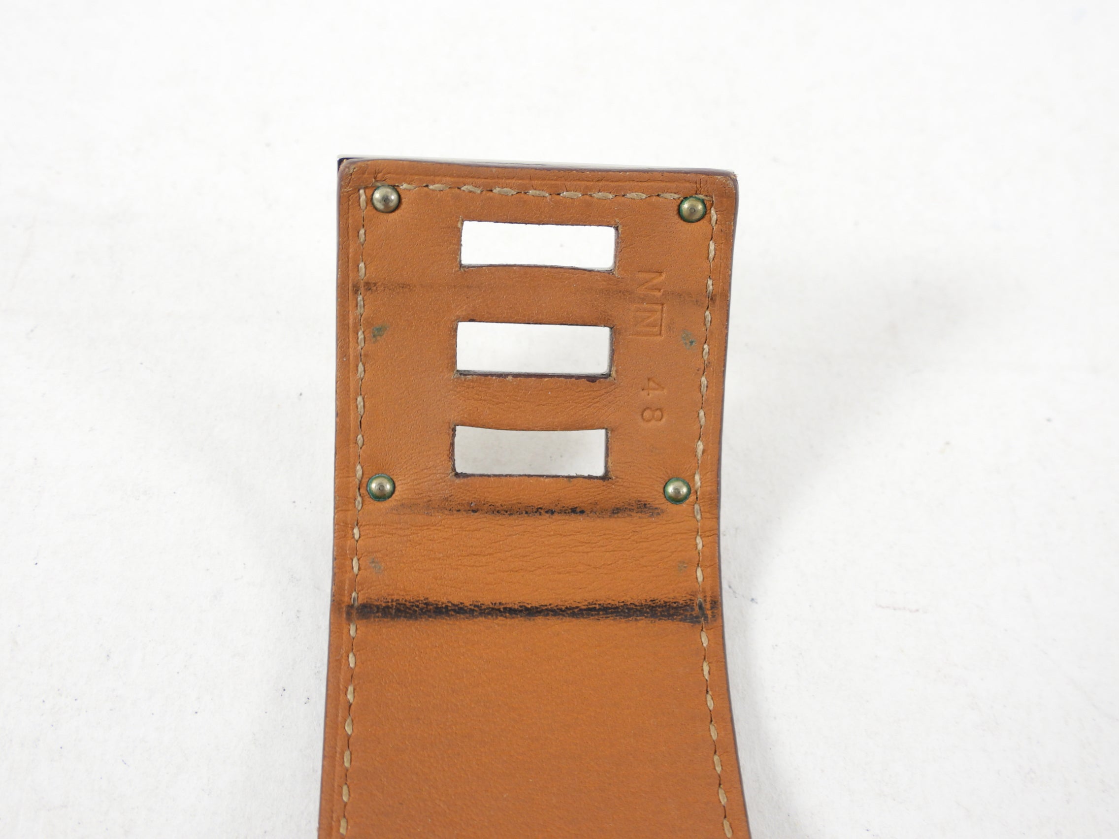 Hermes Orange Epsom Leather Kelly Dog Cuff Bracelet