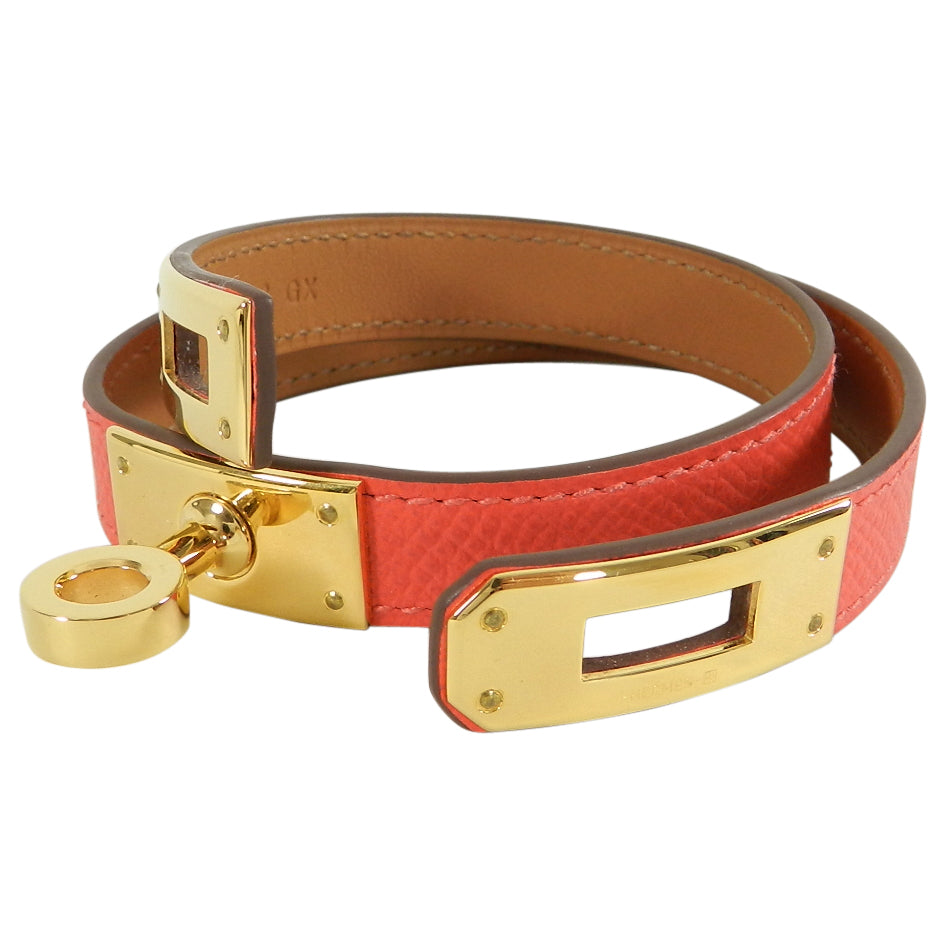 Hermes Kelly Double Tour Bracelet - Rose Jaipur