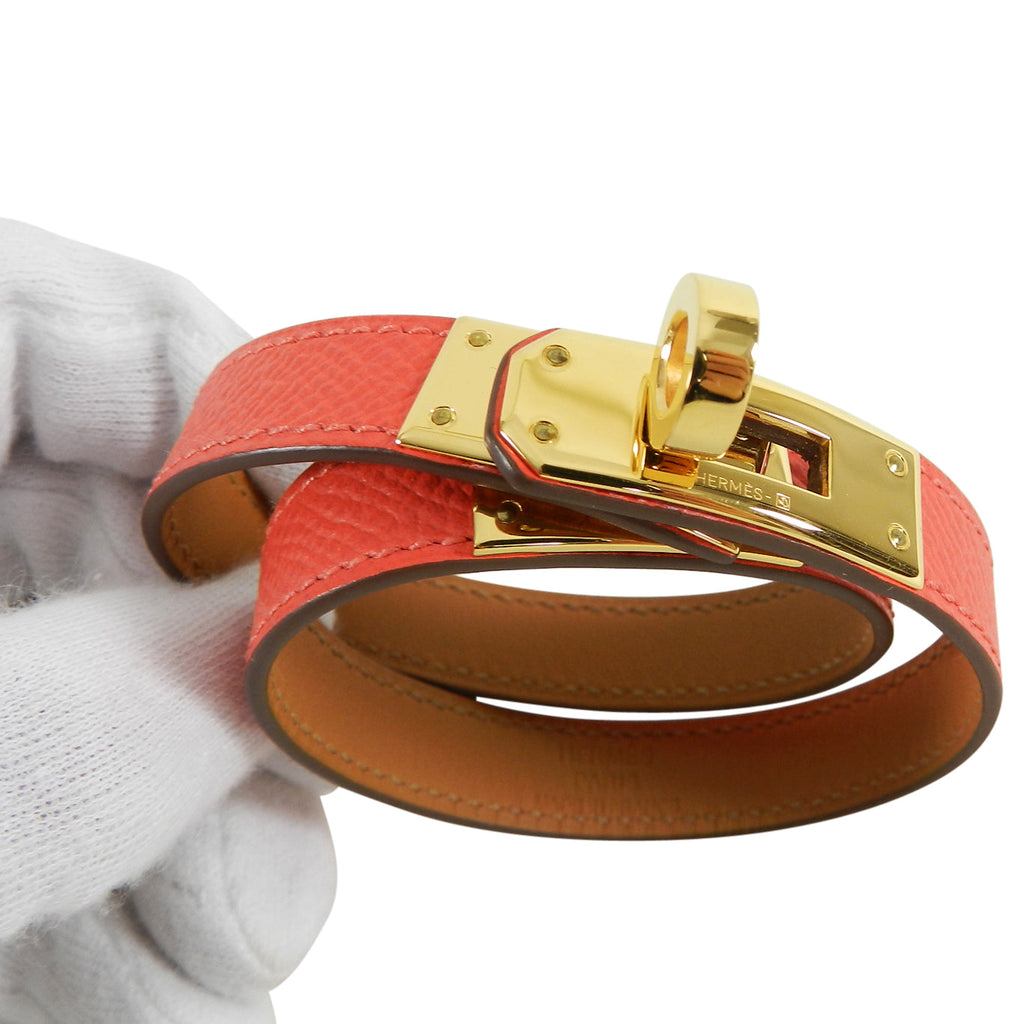 Hermes Kelly Double Tour Bracelet - Rose Jaipur