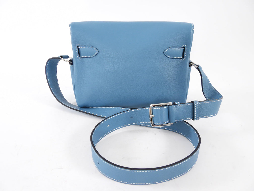Hermes Kelly Messenger PM Evercolour New Blue Jean PHW