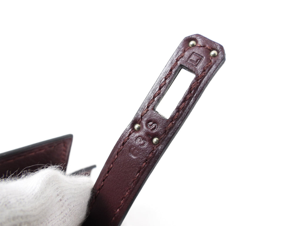 Hermes Kelly Pochette Burgundy Swift Leather SHW