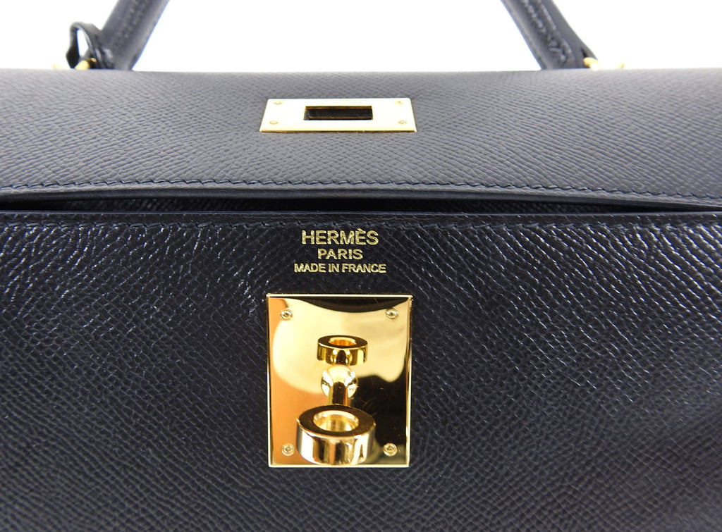 Hermes 2018 Black Epsom Leather Kelly 32 Sellier GHW