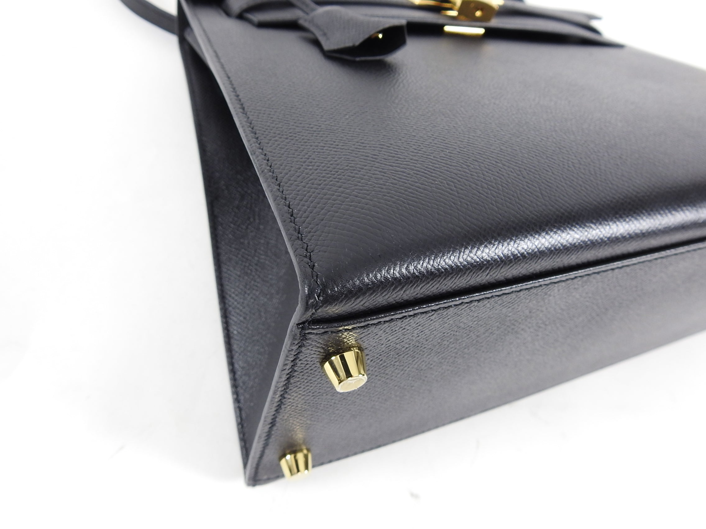 Hermes 2018 Black Epsom Leather Kelly 32 Sellier GHW