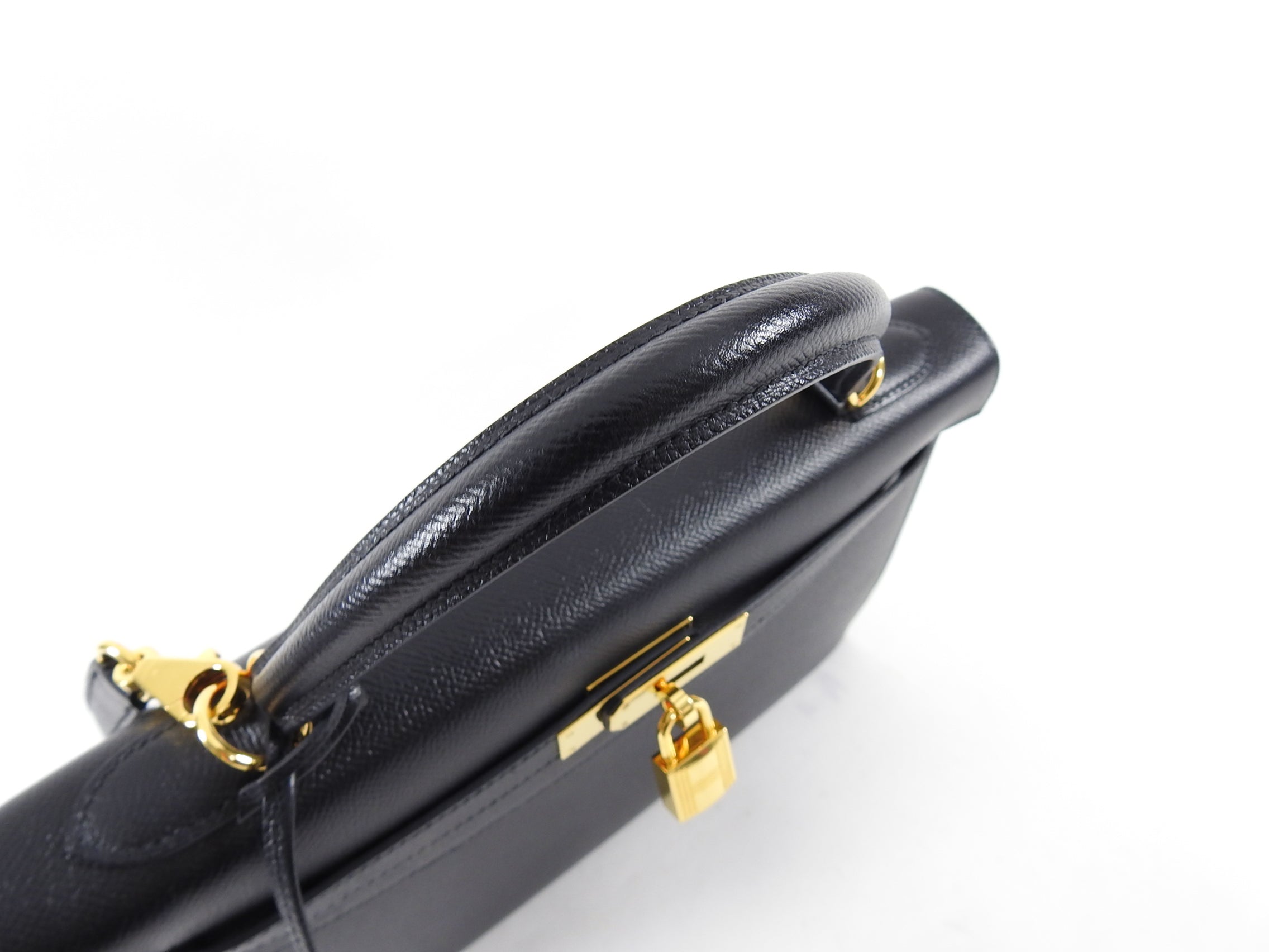 Hermes 2018 Black Epsom Leather Kelly 32 Sellier GHW