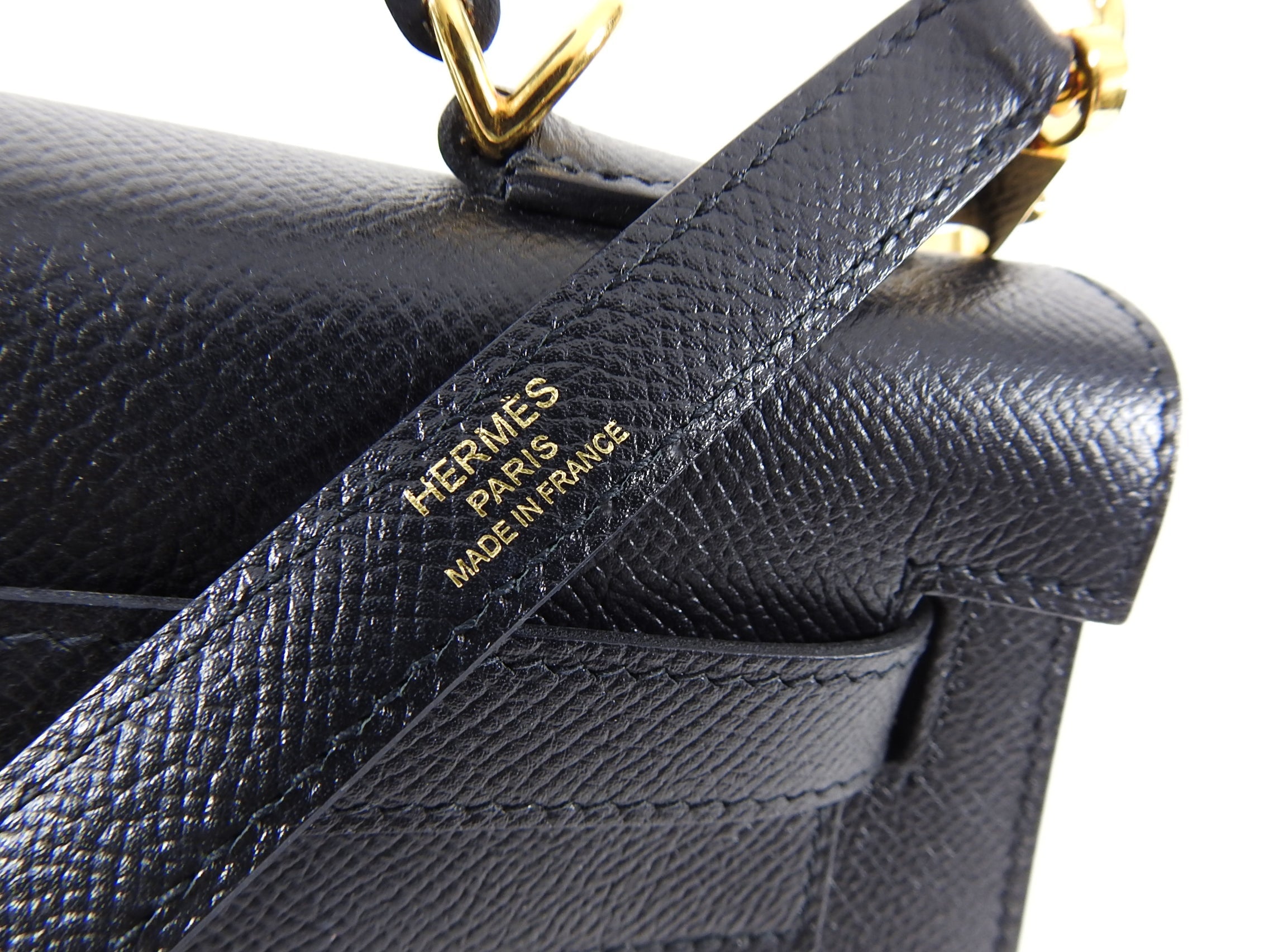 Hermes 2018 Black Epsom Leather Kelly 32 Sellier GHW