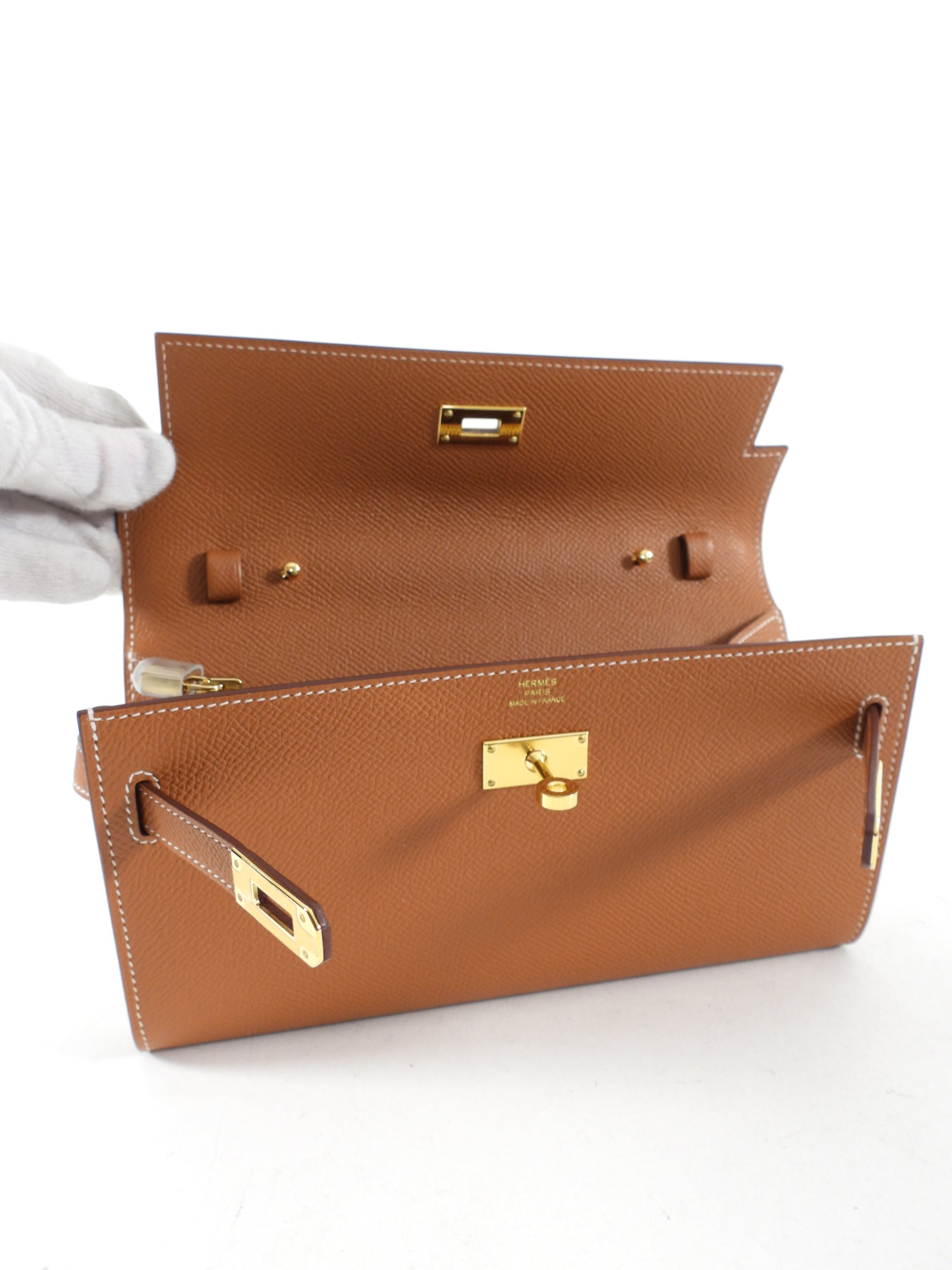 Hermes Kelly To Go Wallet Gold Epsom GHW