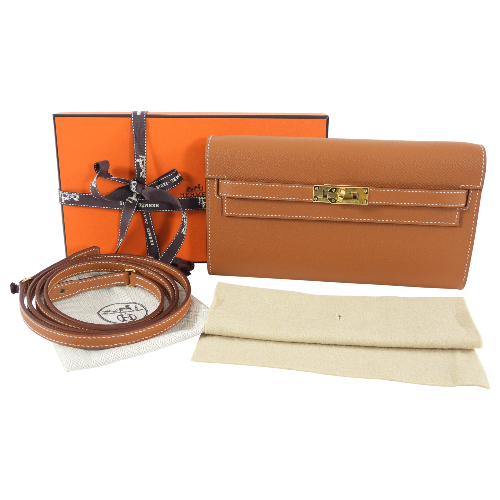 Hermes Kelly To Go Wallet Gold Epsom GHW