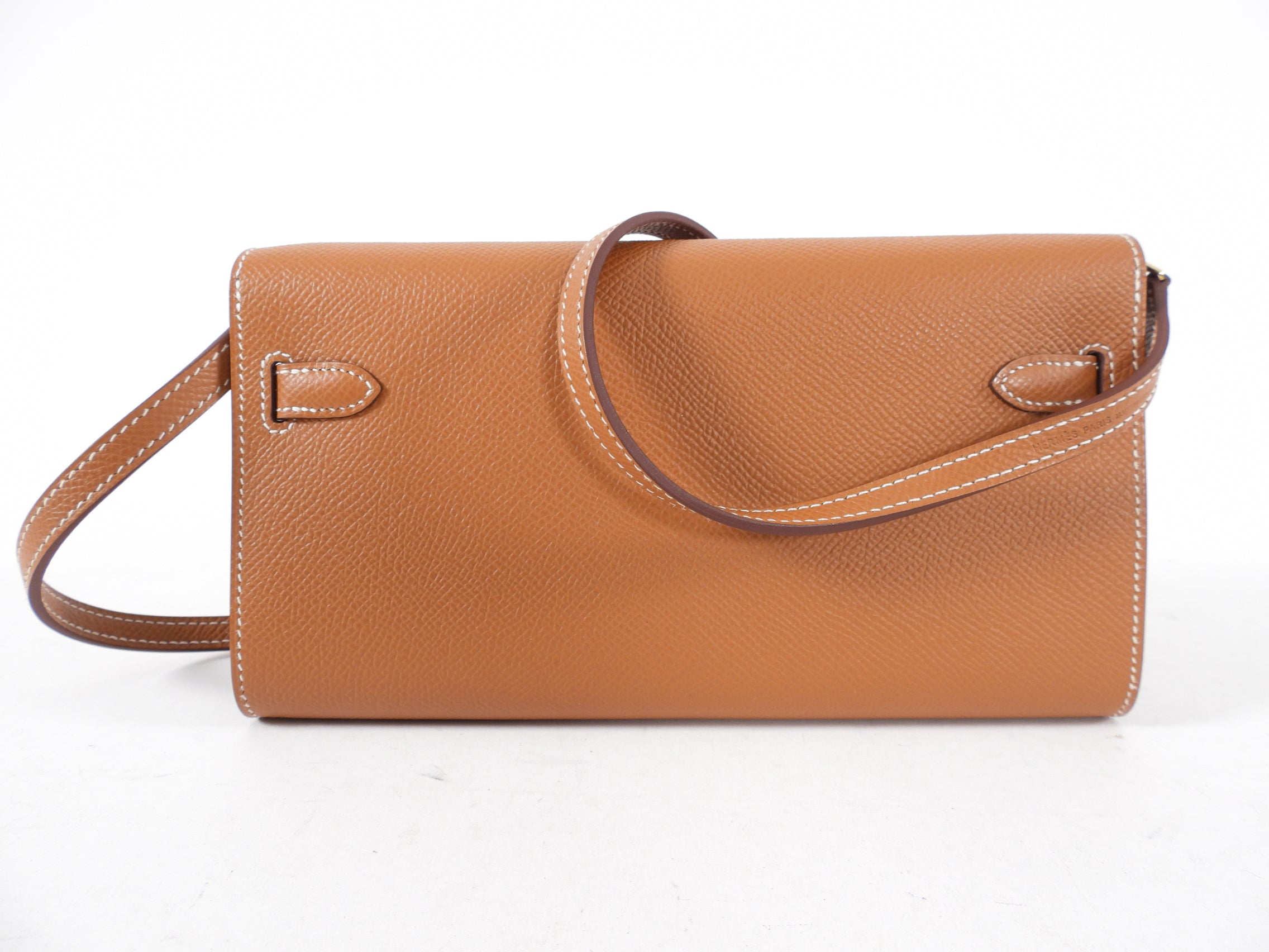 Hermes Kelly To Go Wallet in Epsom Gold GHW