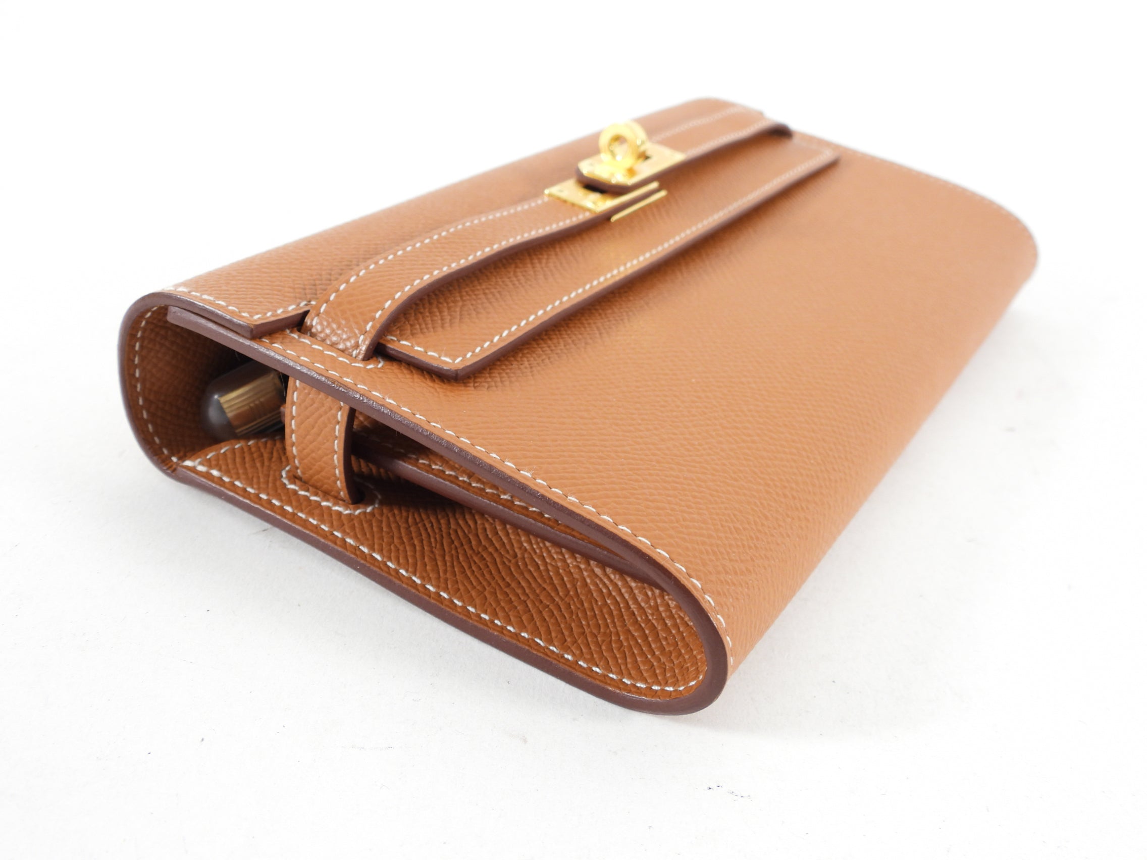 Hermes Kelly To Go Wallet Gold Epsom GHW