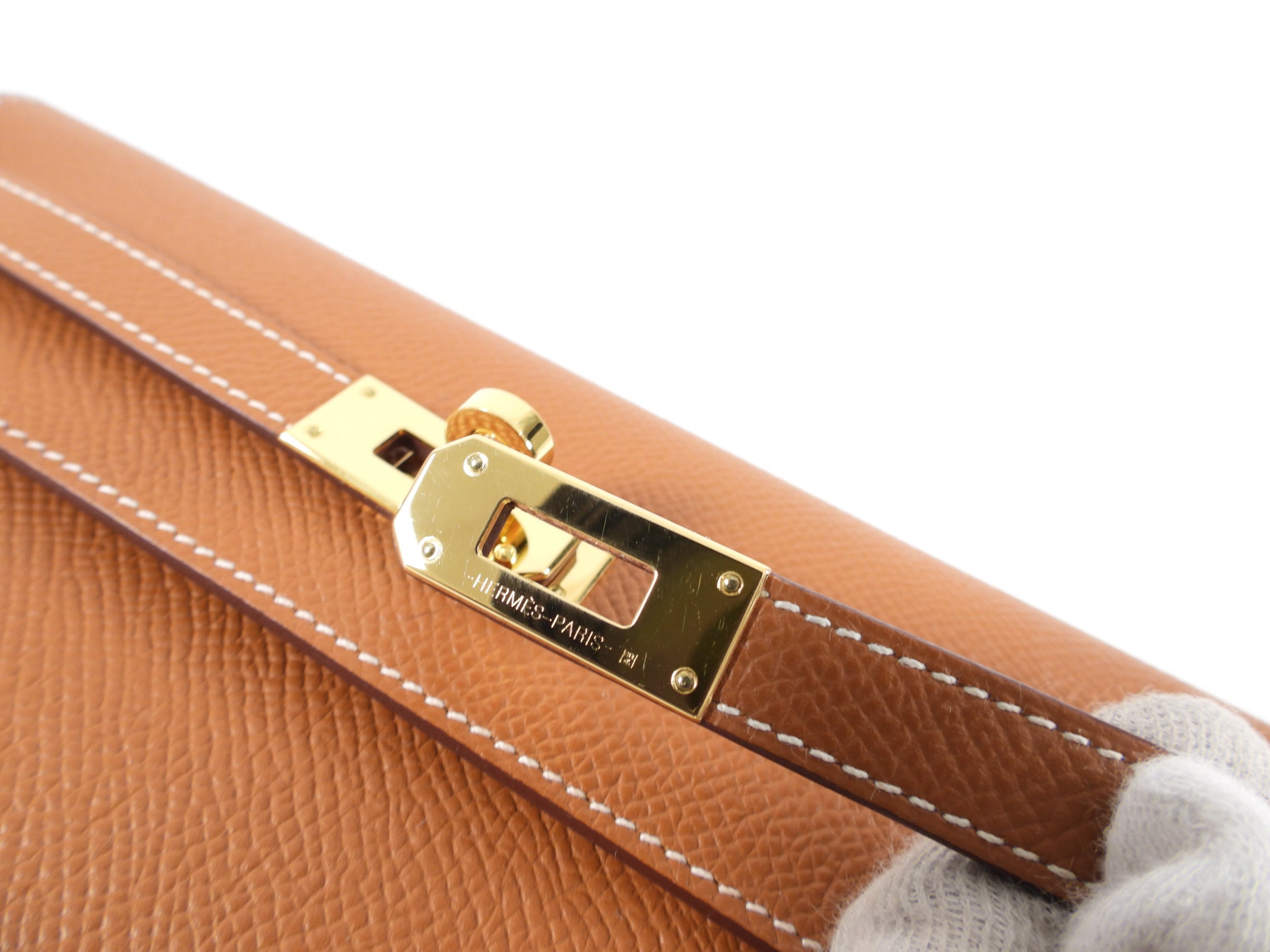 Hermes Kelly To Go Wallet in Epsom Gold GHW