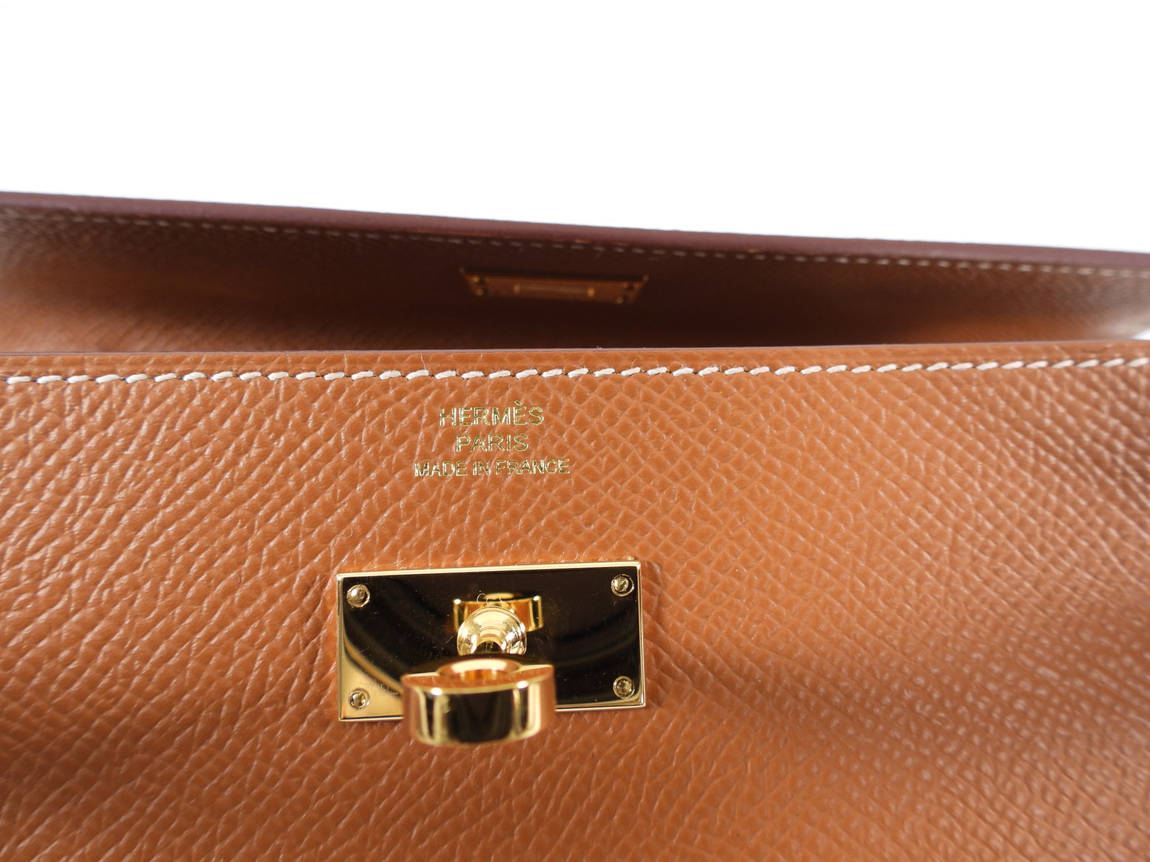 Hermes Kelly To Go Wallet in Epsom Gold GHW