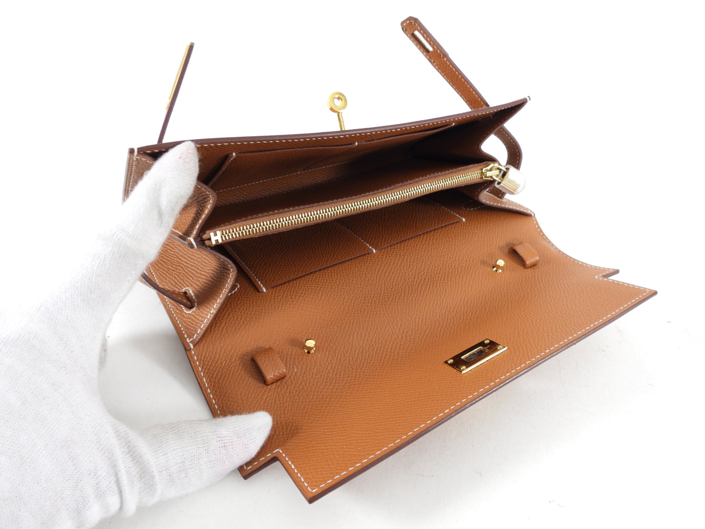 Hermes Kelly To Go Wallet Gold Epsom GHW