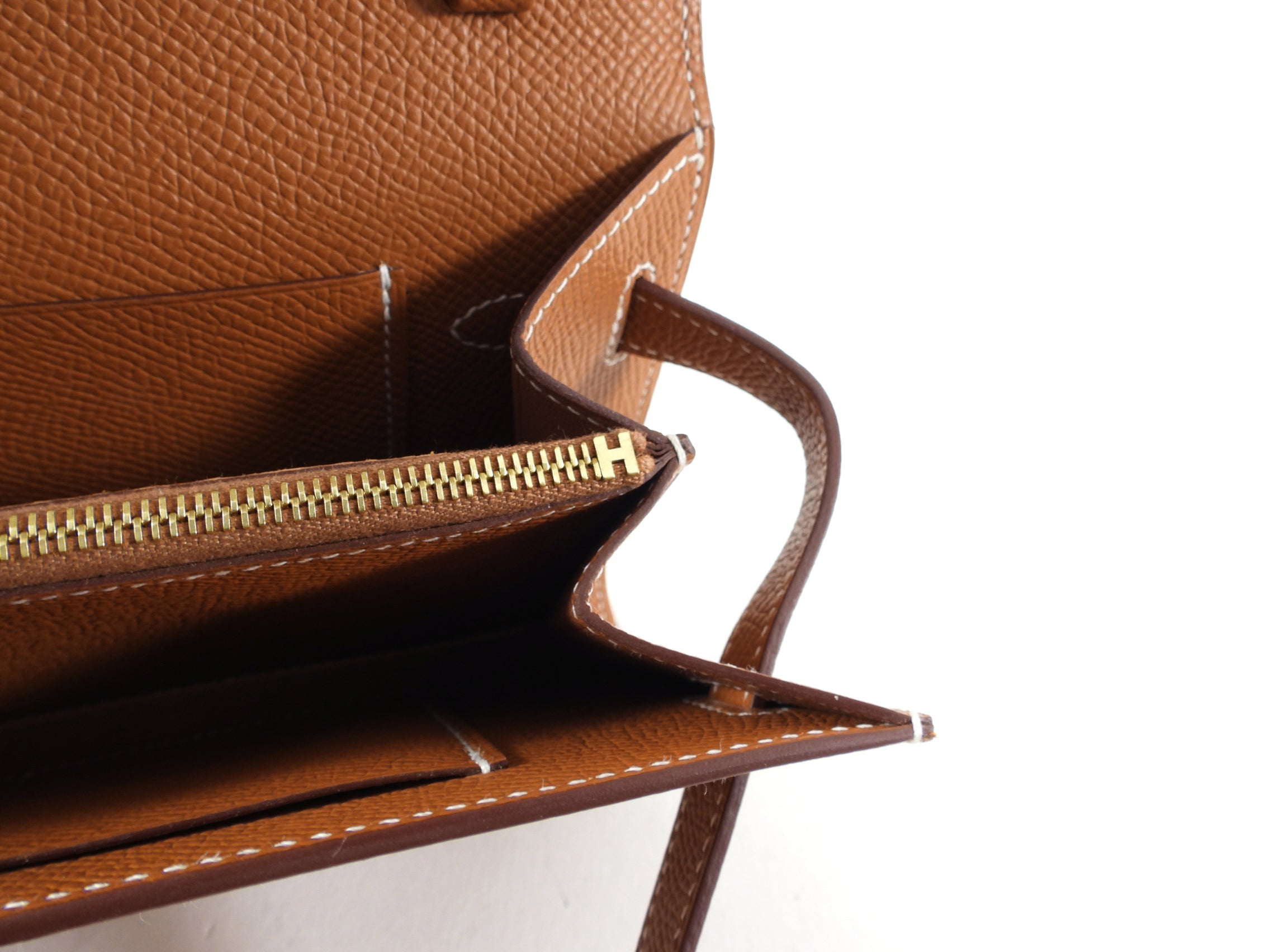 Hermes Kelly To Go Wallet Gold Epsom GHW