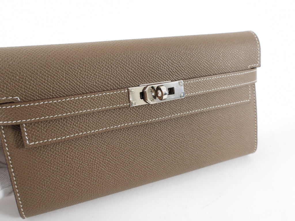 Hermes Kelly Classic Etoupe Epsom Wallet PHW