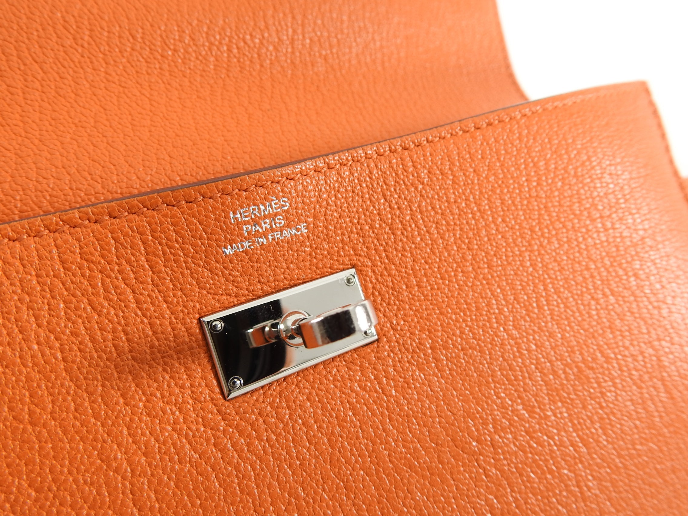 Hermes Orange Kelly Classic Longue Wallet Chevre