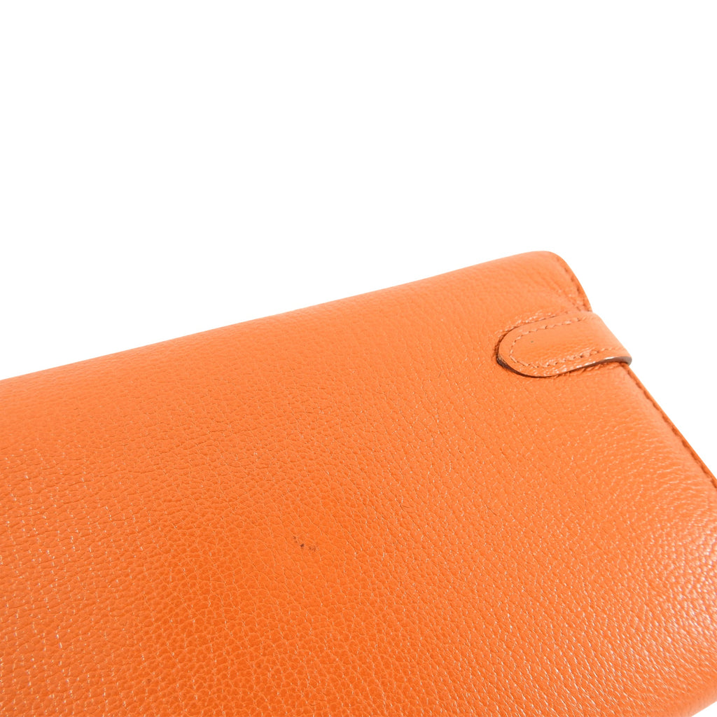 Hermes Orange Kelly Classic Longue Wallet Chevre